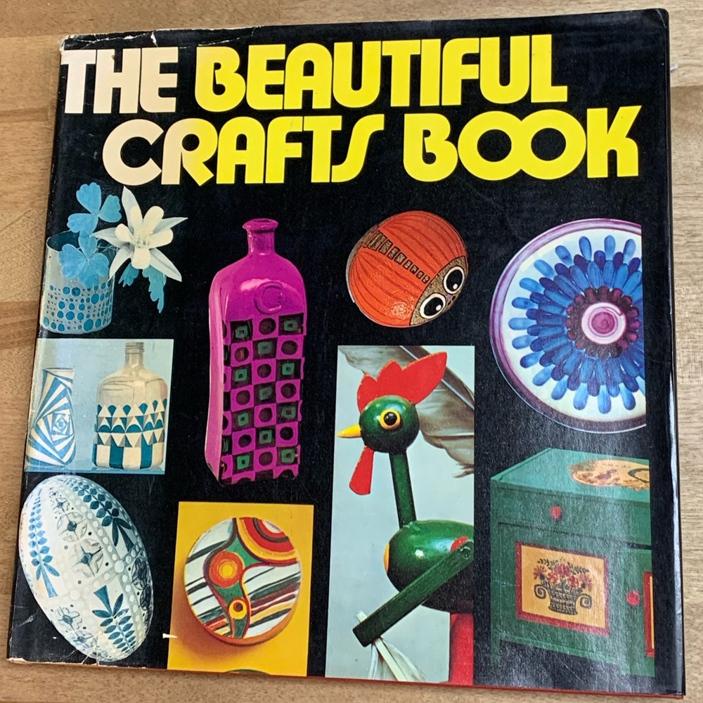 Vintage Craft Book THE BEAUTIFUL CRAFTS BOOK hand made painting enameling 1970’s